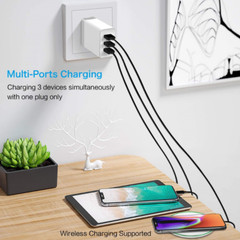 2Pack Multi Port QC3.0 Fast USB Wall Charger Adapter Plug For iPhone Samsung LG