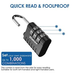 8 Pack Combination Lock, 3-Digit Waterproof Keyless Padlock, Zinc Alloy Outdoor