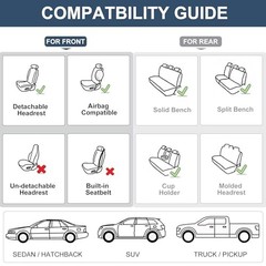 Universal Leather Car Seat Covers | Leatherette Seat Front Pair Navy&Black