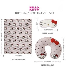 🎀Hello Kitty Blanket, Neck Pillow & Sleep Mask Travel Set ✈️