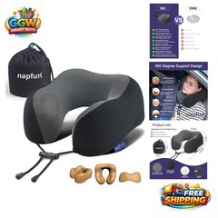 Soft Semicircular Neck Pillow – Perfect Travel Companion for Airplane Sleep