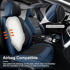 Universal Leather Car Seat Covers | Leatherette Seat Front Pair Navy&Black