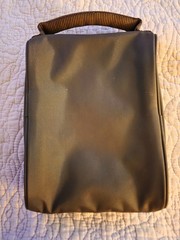 Bogner For Lufthansa First Class Khaki Green Travel Toiletry Amenity Bag Zip