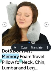 Dot&Dot Memory Foam Neck Pillow Adjustable Shape Gray for Neck, Lumbar, Leg