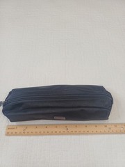 Tumi Black Nylon Cord Pouch Pencil Case Travel Personal Care Pouch Lined EUC