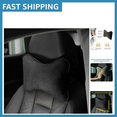 Breathable Suede Car Headrest Cushion – Adjustable Neck Support for Drivers