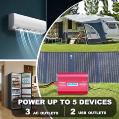 1500 Watt Pure Sine Wave Inverter 12V to 110V 120V AC 3100W Surge Peak Power