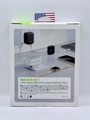 LOT of 4 – Epicka Pack of 2 Hybrid 8-in-1 Travel Adapter 20W & EU VisaPlug – NEW