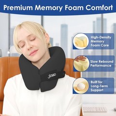 Jiaao Neck Pillow Airplane, Memory Foam Travel Neck Pillows For Long Flight