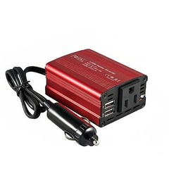 Classic Red 150W Car Power Inverter 12V DC to 110V AC Converter