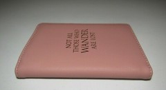 CARSON DUSTY ROSE LEATHERETTE PADDED PASSPORT & CARD HOLDER CASE