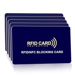 Fepukew 5-Pack RFID Blocking Cards | Contactless NFC/RFID Credit dard blue