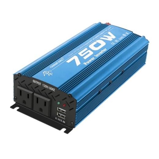750W Modified Sine Wave Power Inverter DC 12V to AC 110V, Peak 1500 750W-Blue