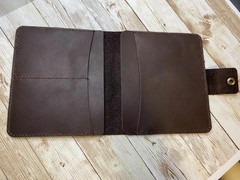 Handmade Full Grain Brown Leather Passport Wallet Cash Credit Card Holder