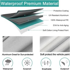 6-Layer Waterproof Car Cover – All-Weather UV, Straps, Fits Roadsters to 163 in