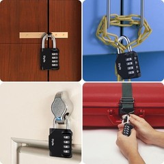 4 Digit Combination Lock, [2 Pack] Outdoor Weatherproof Padlock, Plated Steel…