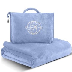 2-in-1 Travel Blanket and Pillow – Lightweight, Compact, Ultra Soft, Machine …