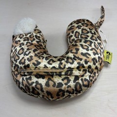 Critter Piller Leopard Print Plush Travel Neck Pillow Brown Spotted Animal Tail