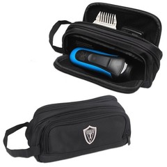 Portable Black Grooming Organizer for Electric Shavers & Trimmers – Travel Ready