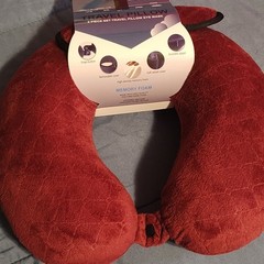 kathy ireland Premium Memory Foam Red Neck Travel Pillow Support Cushion