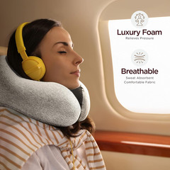 Airplane Travel Kit – Adjustable Memory Foam Airplane Neck Pillow with Phone …