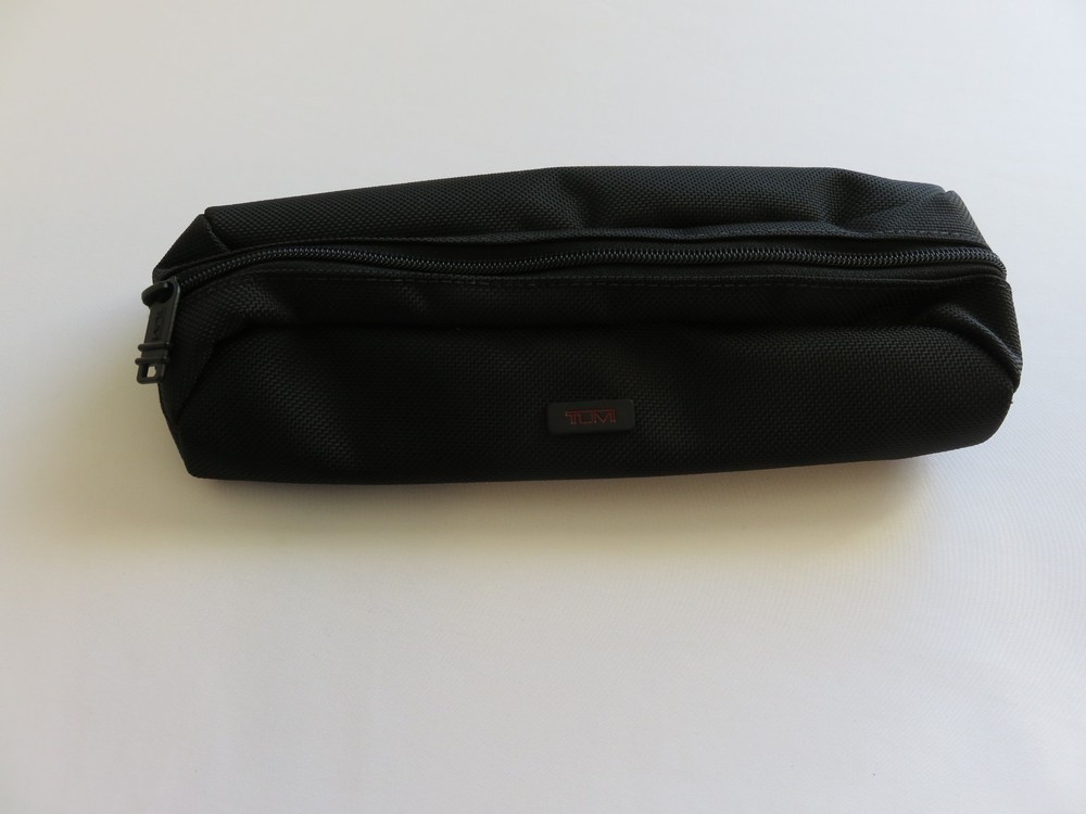 NWOT TUMI Black Ballistic Zipper Accessory Cord Travel Pouch Pencil Case 10×4″