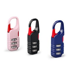 3Pcs Mini Backpack Zipper Padlock with 3 Digits Combination for Luggage Suitcase