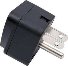US Travel Plug Adapter Eu/Uk/Au/In/Cn/Jp/Asia/Italy/Brazil to USA (Type B), 3 Pr