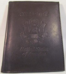 USA ARMY BLACK LEATHER BIFOLD PASSPORT WALLET CARD HOLDER