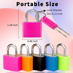 5 Pcs Suitcase Locks, Mini Padlocks, Durable, Multicolor, Key Lock