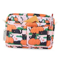 Multi-functional Portfolio Organizer, Waterproof Travel Pouch Pumpkin Cat