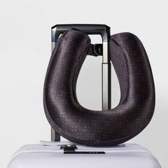 Memory Foam Travel Neck Pillow – Gray: U-Shape Support, Recycled Polyester
