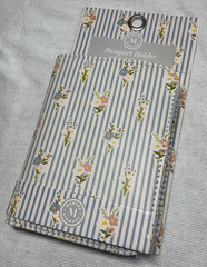 MARTHA STEWART PASSPORT HOLDER BLUE STRIPE TRAVEL WALLET AIR TAG HOLDER CARD NWT