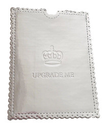 SICURA Silver Metallic Passport ID Pouch Holder Case UPGRADE ME Crown 4.5×5.5