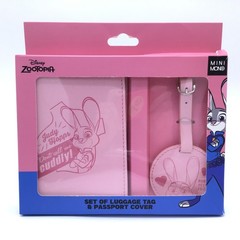 NEW Disney Zootopia Passport Holder & Luggage Tag Set Judy Hopps Bunny Pink CUTE