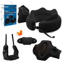 4-in-1 Travel Set – Inflatable Neck Pillow, Convertible Lumbar Support & Foot…
