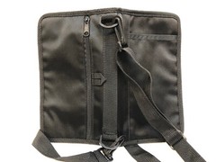 Black Nylon Zip Around Multi Slot Travel Business Passport Shoulder Strap Case