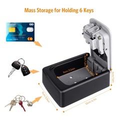 Key Lock Box Wall Mounted, 4 Digit Combination Lockbox for Outside, House Key…