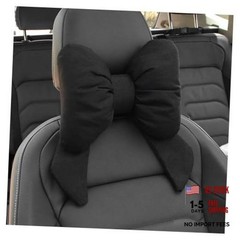 Cute Bow Car Headrest Pillow,Comfortable & Breathable Car Neck Pillows Black