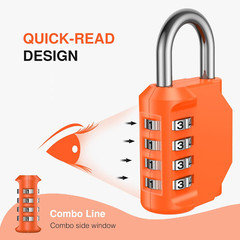 2 Pack Combination Lock for Locker 4 Digit Outdoor Waterproof Padlock for School