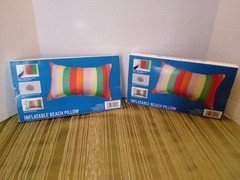 Inflatable 2 Beach Pillow For Pool Camping Vacation Travel Head Water Summer