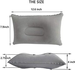4Pack Ultralight A4 Size Inflatable Travel Pillow, Gray+sky Blue+red+deep Blue