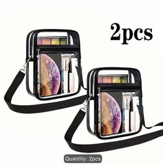 2pcs Stadium Approved Clear Bag Set Transparent Crossbody w/ Shoulder Strap