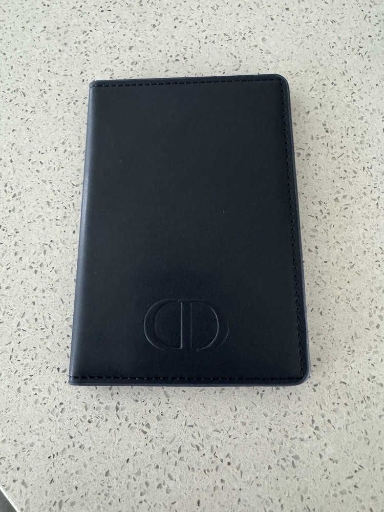 DIOR BEAUTY Passport Holder Navy Blue CD Embossed