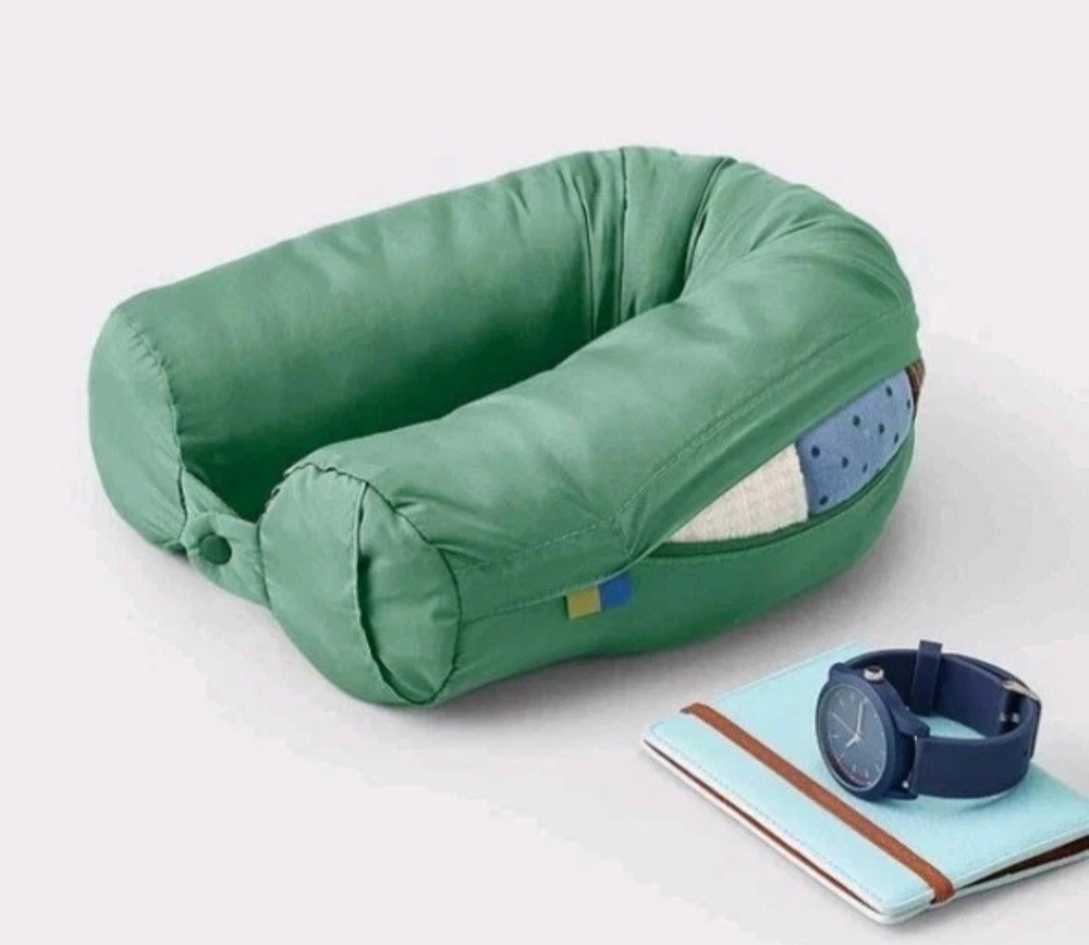 Open Story Stuffable Neck Pillow 100% Recycled Polyester New W Box