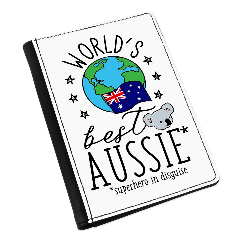 World’s Best Aussie Passport Holder Cover Case – Funny Australian Australia Flag