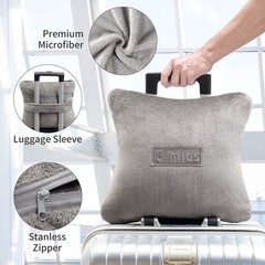 NEW – Easy Travel Light Weight Plush Pillow / Blanket Gimlos – Gray