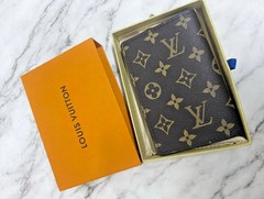 LOUIS VUITTON Monogram Passport Cover Brown W/Dust Bag & Box LV..
