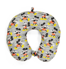 Disney Mickey Mouse Comfy Neck Travel Pillow Airplane Car Gray All Over Print