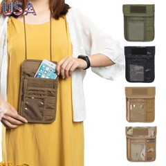 Travel Neck Wallet with RFID Blocking Neck Pouch Passport Holder for Women Men